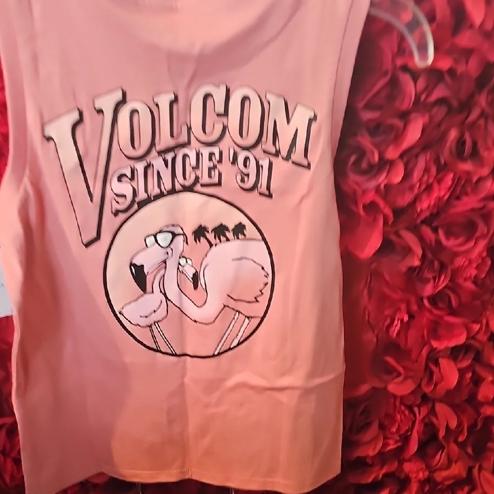 Volcom NWT Kids Pink Sleeveless Muscle Tank Top Size Small 7/8